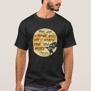 T-shirt Une Fois À Minuit Edgar Allan Poe Raven Citation N