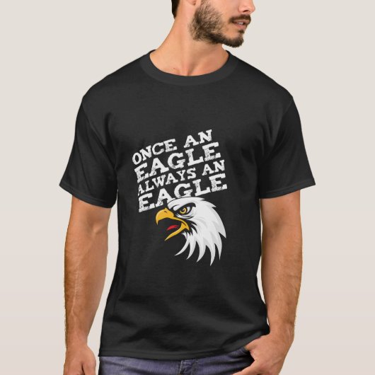 T-shirt Une Fois Un Aigle Toujours Une École D'Aigle Espri (Devant)