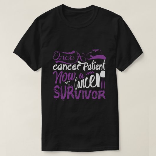T-shirt Une Fois Un Patient Cancer Maintenant Un Survivant (Design devant)