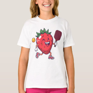 T-shirt Une fraise joue au pickleball. La fraise