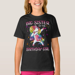 T-shirt une grande soeur de l'anniversaire fille licorne d