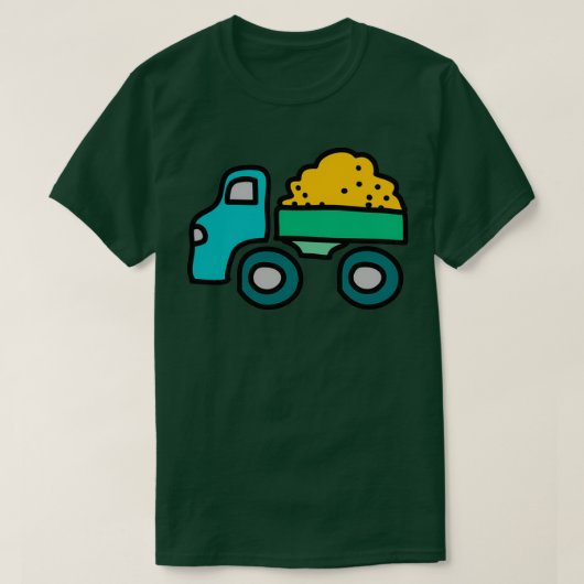 T-shirt Une grosse pile de déchets dans un camion de pompa (Design devant)