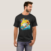 T-shirt Une illustration de surfing de couleur douce. (Devant entier)