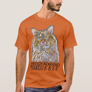 T-shirt Une image d'un chat avec un regard surpris dans un