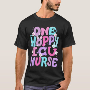 T-shirt Une infirmière Icu Hoppy Retro Super Joyeux Bunn d