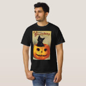 T-shirt Une joyeuse Halloween par Ellen Clapsaddle, Chat V (Devant entier)