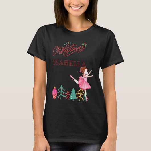 T-shirt Une joyeuse Isabella de Noël (Devant)