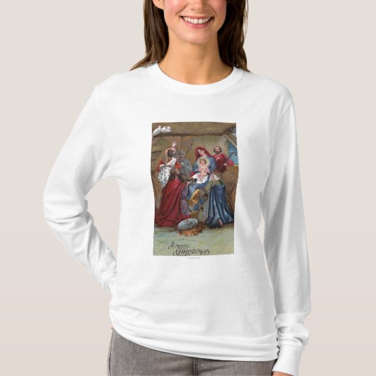 T-shirt Une joyeuse scène de ChristmasNativity (Devant)