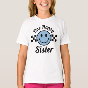 T-shirt Une joyeuse Soeur Bleue Sourire Anniversaire