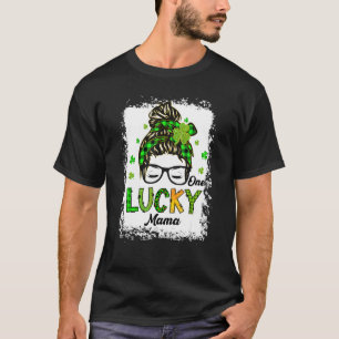 T-shirt Une Lucky Mama Messy Bun Cheveux Bleached Saint Pa