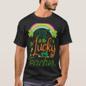 T-shirt Une Lucky Rainbow Teacher St Patricku2019s Day App (Devant)