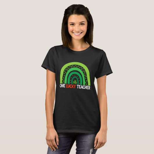 T-shirt Une Lucky Rainbow Teacher St Patricku2019s Day App (Devant entier)