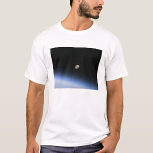 T-shirt Une lune géante visible au-dessus de l'atmosphère 