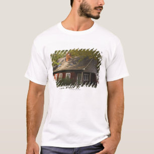T-shirt Une maison rouge de rondin