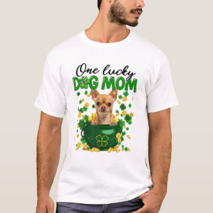 T-shirt Une maman de chien chanceux Funny TAN Chihuahua Ma