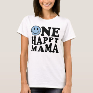 T-shirt Une maman heureuse Blue Matching One Family Bird
