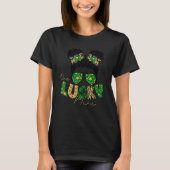 T-shirt Une Mini Mini Messy Bun Leopard St Patrick's Day (Devant)