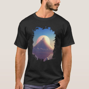 T-shirt Une montagne solitaire de coton-bonbons avec des n