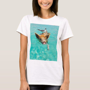 T-shirt Une mouette et un porc