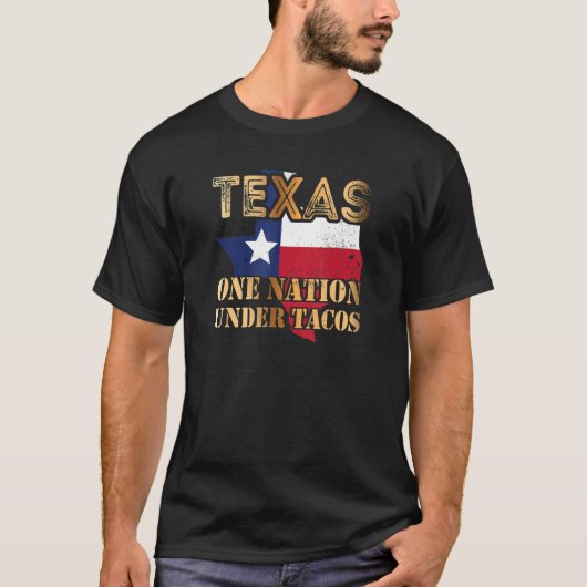 T-shirt Une nation du Texas sous les Tacos (Devant)