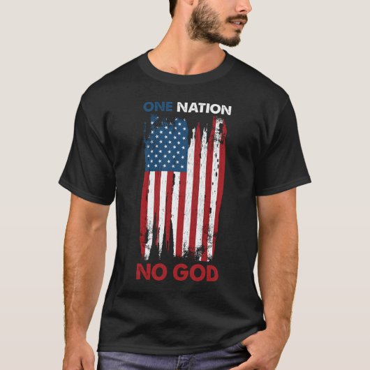 T-shirt Une nation, pas d'athéisme et d'athéisme (Devant)