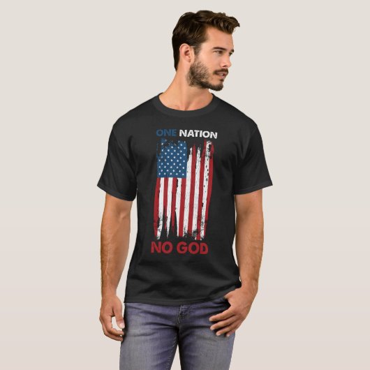T-shirt Une nation, pas d'athéisme et d'athéisme (Devant entier)