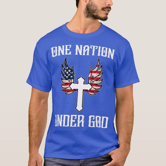 T-shirt Une nation sous Dieu American Flag Christian (Devant)