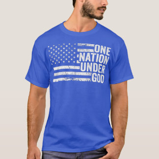 T-shirt UNE NATION SOUS DIEU Christian USA Patriotique