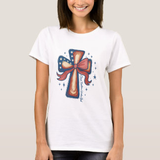 T-shirt Une nation sous Dieu - Croix chrétienne patriotiqu