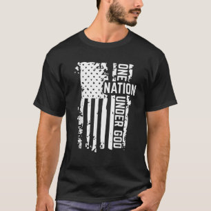 T-shirt Une nation sous Dieu Distressed Flag T Shirt