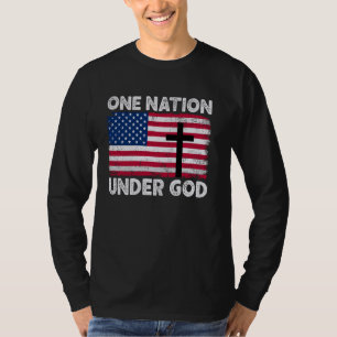 T-shirt UNE NATION SOUS DIEU Drapeau 4 juillet Patriotique