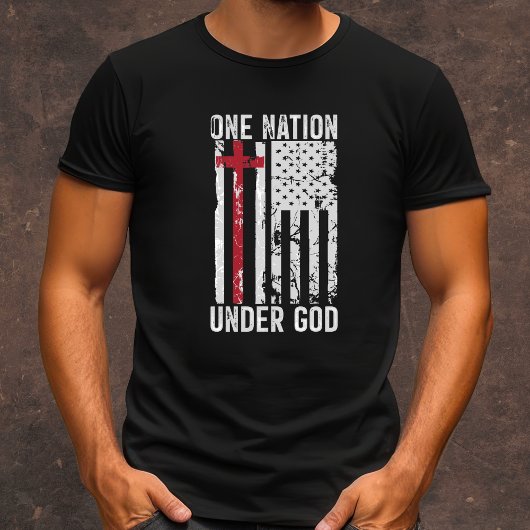T-shirt Une nation sous Dieu hommes