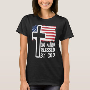T-shirt une nation sous dieu jésus nous drapeau des chréti