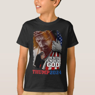 T-shirt Une nation sous Dieu Président Trump 2024 Amérique