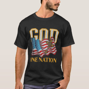 T-shirt Une Nation Sous Dieu Promesse D'Allégeance Drapeau