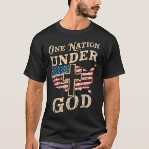 T-shirt Une nation sous la croix du drapeau américain de D