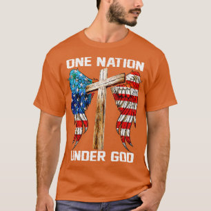 T-shirt une nation sous le drapeau de la Croix du culte ch