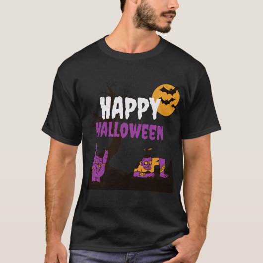 T-shirt Une nuit d'Halloween pleine de terreur. (Devant)