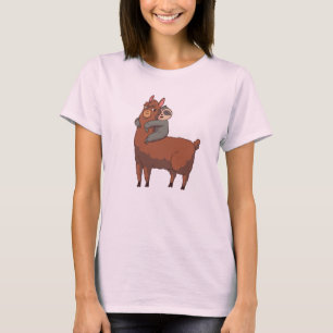 T-shirt Une paresse montant un lama