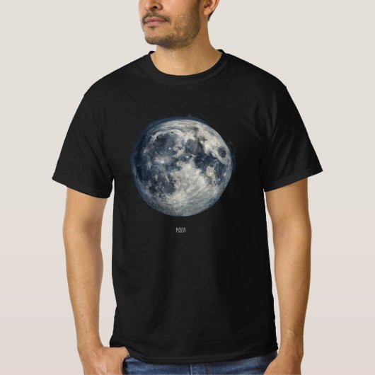T-shirt Une peinture de la lune dans l'espace (Devant)