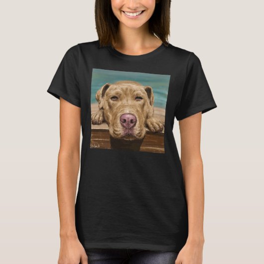 T-shirt Une Peinture D'Un Taureau Rouge À Nez Qui Prend Un (Devant)