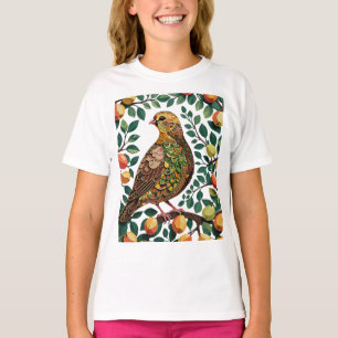 T-shirt Une Perdrix Dans Un Arbre À Poires Découpé Comme U