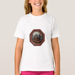 T-shirt Une petite cabane est assise sur une plateforme da