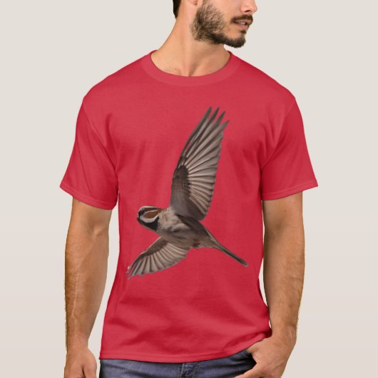T-shirt Une photo de closeup d'un vin cadeau d'oiseau moin (Devant)