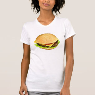 T-shirt Une photo de gros cheeseburger juteux