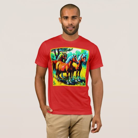 T-shirt Une pièce d'art Cheval brillante et joyeuse. Comma (Devant entier)