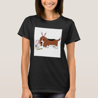 T-shirt Une pièce en t de femmes de basset de Pâques