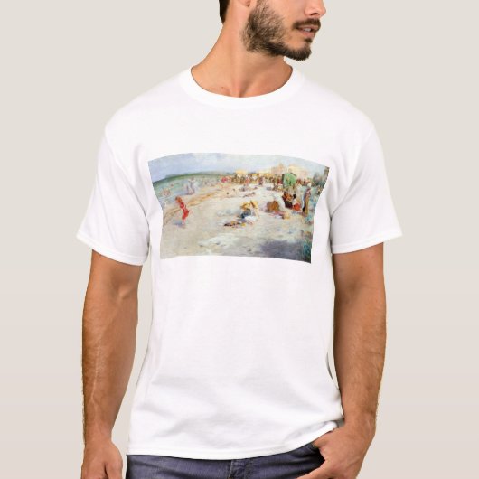 T-shirt Une plage occupée en été (Devant)