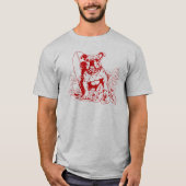 T-shirt Une plage qui adore le bulldog rouge attraper des  (Devant)