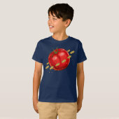 T-shirt Une planète tomate avec des pizzas qui l'entourent (Devant entier)